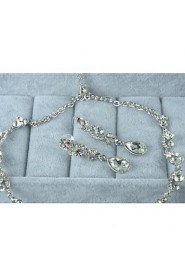 Women's Silver Rhinestone Cubic Zirconia Alloy Jewelry Set