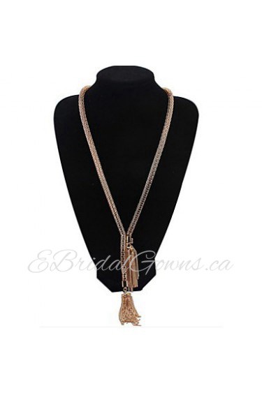 New Jewelry Accessories Punk Style Multi-Layer Hollow Long Tassel Chain Gold Necklace for Vintage Women