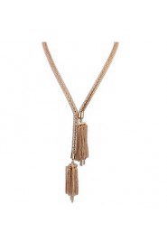 New Jewelry Accessories Punk Style Multi-Layer Hollow Long Tassel Chain Gold Necklace for Vintage Women