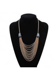 Fashion Vintage Multilayer Gold Tassel Long Chain Necklace Simple Design