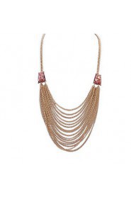 Fashion Vintage Multilayer Gold Tassel Long Chain Necklace Simple Design