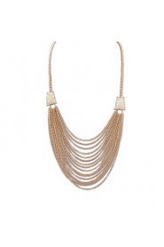 Fashion Vintage Multilayer Gold Tassel Long Chain Necklace Simple Design