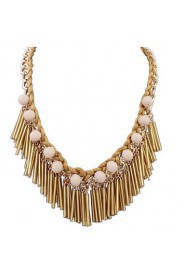 Fashion Punk Style Jewelry Statement Long Tassel 4 Color Alloy Pendant Necklace For Lady Women