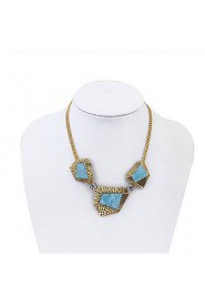 Fashionable Vintage Irregular Geometry Big Pendant Short Chain Necklace Female Popular Party Accessories