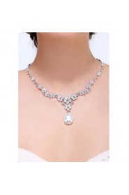 Women's Silver Alloy Crystal Rhinestone Cubic Zirconia Jewelry Set