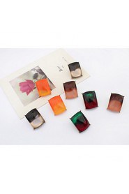 Trendy New Gradient Color Fashion Earrings Square Stud Earrings For Women Lady Weeding Party Jewelry