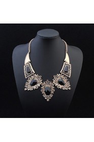 New Fashion High Quality Glass Crystal Simple Colorful Stone Necklace Statement Necklaces Fashion Jewelry Women