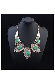 New Fashion High Quality Glass Crystal Simple Colorful Stone Necklace Statement Necklaces Fashion Jewelry Women