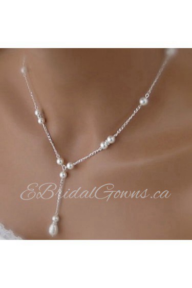 Drop pearl necklace tassel clavicle