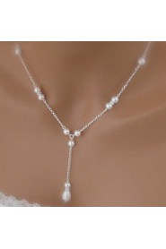 Drop pearl necklace tassel clavicle