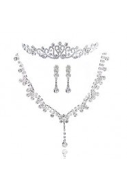 Ladies'/Women's Alloy Wedding/Party Jewelry Set With Rhinestone