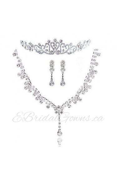 Ladies'/Women's Alloy Wedding/Party Jewelry Set With Rhinestone