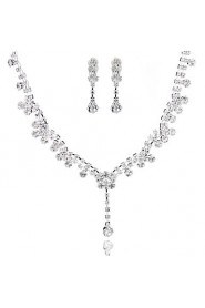 Ladies'/Women's Alloy Wedding/Party Jewelry Set With Rhinestone