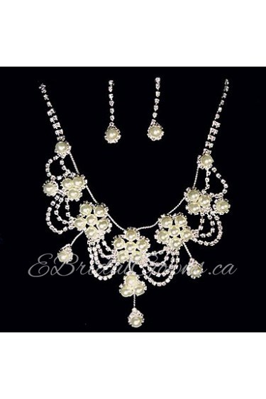 Jewelry Set Women's Anniversary / Wedding / Engagement / Birthday / Gift / Party Jewelry Sets Alloy Imitation Pearl / RhinestoneNecklaces