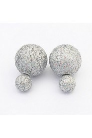 New Stud Earrings Jewelry Brincos Double Sided Round Earrings Fashion Ear Studs