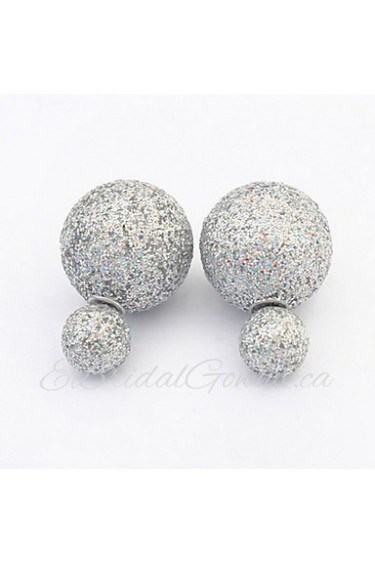 New Stud Earrings Jewelry Brincos Double Sided Round Earrings Fashion Ear Studs