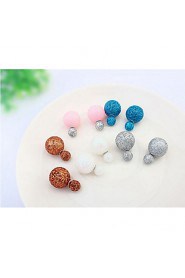 New Stud Earrings Jewelry Brincos Double Sided Round Earrings Fashion Ear Studs