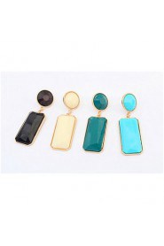 Top Fashion Round and Rectangle Shape Drop Earrings for Women Wedding Gifts