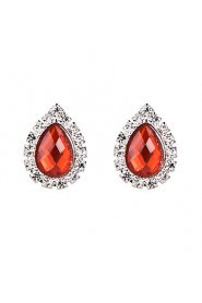 Simple Ladies'/Women's Alloy Wedding/Party Jewelry Set With Rhinestone Red