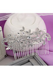 Bride's Flower Shape Imitation Pearl Rhinestone Forehead Wedding Hair Combs Headbands 1 PC