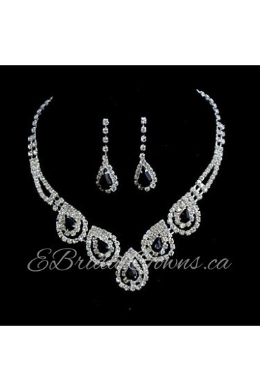 Alloy Wedding/Party Jewelry Set With Rhinestone