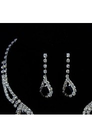 Alloy Wedding/Party Jewelry Set With Rhinestone