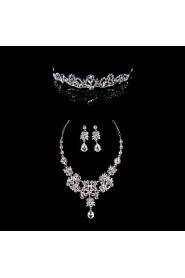 Ladies'/Women's Alloy Wedding/Party Jewelry Set With Rhinestone