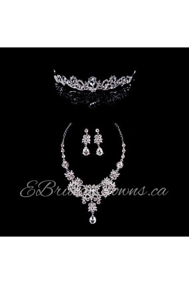 Ladies'/Women's Alloy Wedding/Party Jewelry Set With Rhinestone