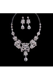 Ladies'/Women's Alloy Wedding/Party Jewelry Set With Rhinestone