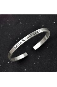 Men's / Unisex / Women's / Couples' Cuff / Personalized / Round Bangles Bracelet Silver / Sterling Silver Non Stone