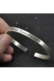 Men's / Unisex / Women's / Couples' Cuff / Personalized / Round Bangles Bracelet Silver / Sterling Silver Non Stone