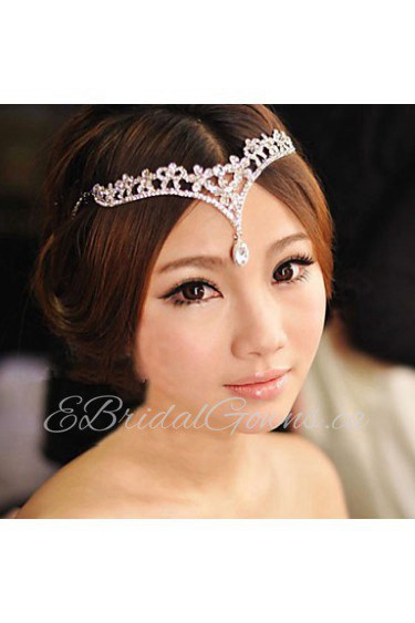 Bride's Rhinestone Flower Forehead Wedding Headdress Crown Hair Accessories 1 PC
