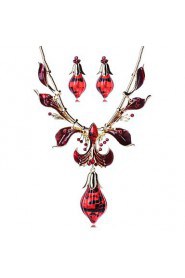 Jewelry Set Women's Party Jewelry Sets Alloy Crystal Necklaces / Earrings