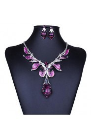 Jewelry Set Women's Party Jewelry Sets Alloy Crystal Necklaces / Earrings