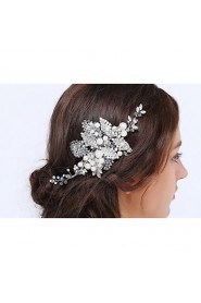 Women's Silver / Alloy / Imitation Pearl / Cubic Zirconia Headpiece - Wedding / Special Occasion Hair Clip 1 Piece