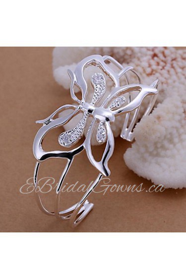 Facing The Butterfly Silver Plated Bracelet