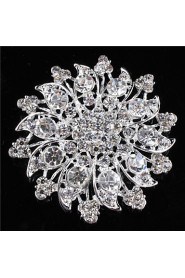 Women's Alloy Brooches & Pins With Rhinestones/Crystal/ Diamond For Bridal Flower