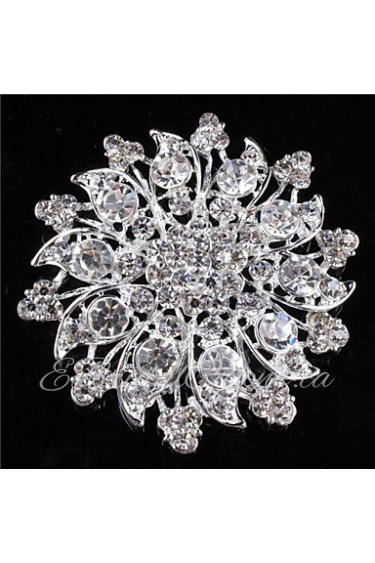 Women's Alloy Brooches & Pins With Rhinestones/Crystal/ Diamond For Bridal Flower