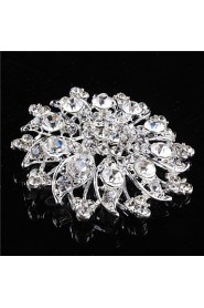 Women's Alloy Brooches & Pins With Rhinestones/Crystal/ Diamond For Bridal Flower