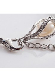 Women's Round Bangles Bracelet Alloy Imitation Pearl