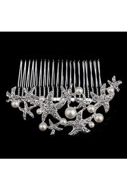 Palace Hairpins Starfish Comb for Women Rhinestone Crystals Wedding Hair Accessories Party Wedding Bridal Jewelry