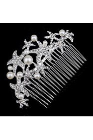 Palace Hairpins Starfish Comb for Women Rhinestone Crystals Wedding Hair Accessories Party Wedding Bridal Jewelry
