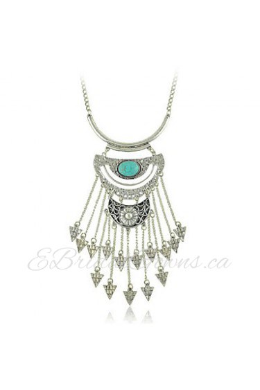 New Ethnic Jewelry Pendant Long Necklace with Turquoise