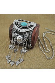 New Ethnic Jewelry Pendant Long Necklace with Turquoise