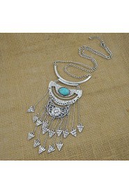 New Ethnic Jewelry Pendant Long Necklace with Turquoise