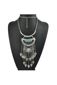 New Ethnic Jewelry Pendant Long Necklace with Turquoise