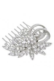 Golden /Silver Rhinestone Flower Hair Comb for Wedding Party Hair Jewelry