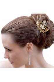 Golden /Silver Rhinestone Flower Hair Comb for Wedding Party Hair Jewelry