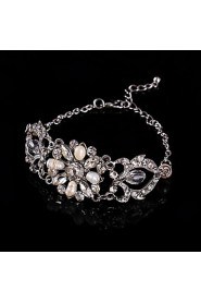 Vintage Luxurious Diamond Fresh Pearls Wedding Silver Bracelet For Women Lades Bridal Birthday GIft 1930's Wedding