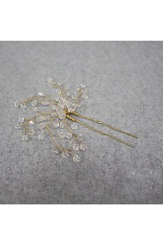 Bride's Flower Shape Crystal Forehead Wedding Accessories Hair Pin 1 piece
